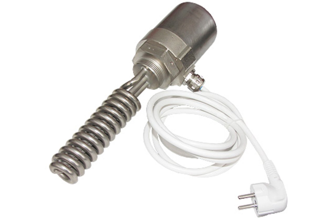 Screw plug immersion heater for sterilization basins